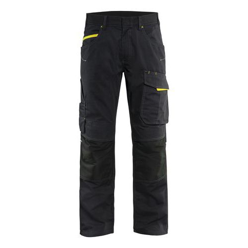 Pantalon De Travail Services Stretch Noir/jaune Fluorescent Taille 44l