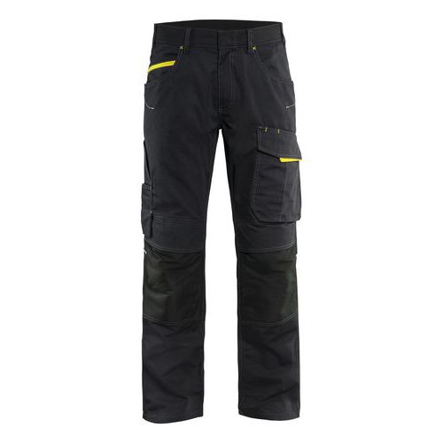 Pantalon De Travail Services Stretch Noir/jaune Fluorescent Taille 48c