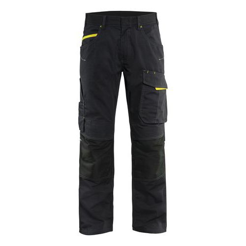 Pantalon De Travail Services Stretch Noir/jaune Fluorescent Taille 40c