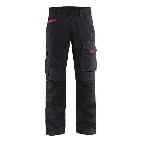Pantalon De Travail Services Stretch Noir/rouge Taille 54