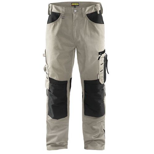 Pantalon De Travail Artisan Sans Poches Flottantes Beige/noir Taille 56