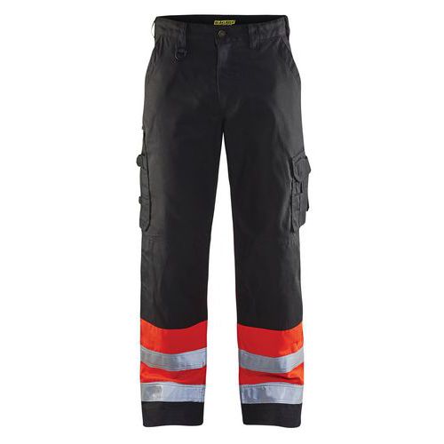 Pantalon Haute Visibilité Noir/rouge Fluorescent Taille 42c