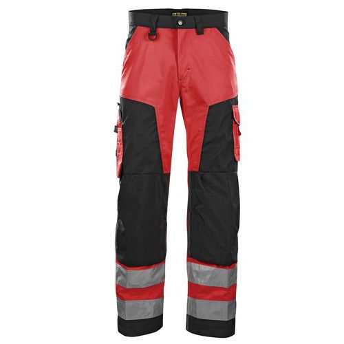 Pantalon Haute Visibilité Rouge Fluorescent/noir Taille 44