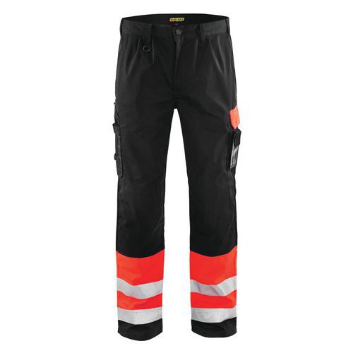 Pantalon Haute Visibilité Rouge Fluorescent/noir Taille 44l
