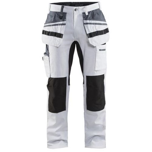 Pantalon De Travail Peintre Stretch Blanc/noir Taille 48 - Homme