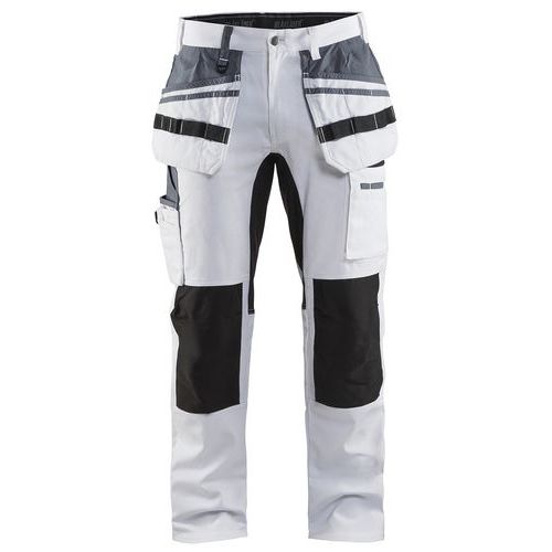 Pantalon De Travail Peintre Stretch Blanc/noir Taille 54 - Homme