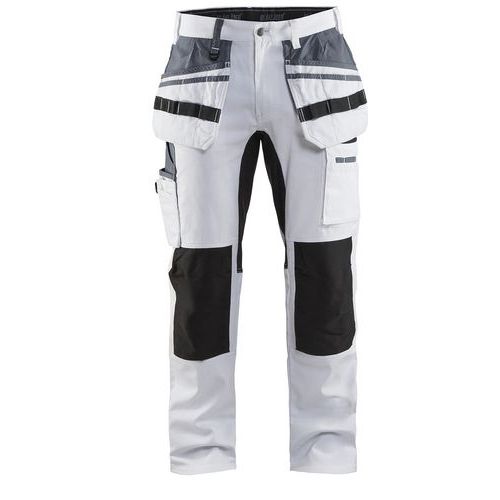 Pantalon De Travail Peintre Stretch Blanc/noir Taille 56c