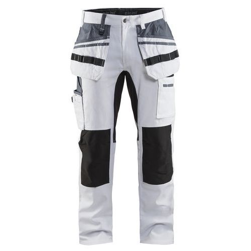 Pantalon De Travail Peintre Stretch Blanc/noir Taille 58c - Homme