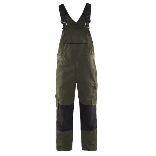 Cotte à Bretelles Stretch Vert Olive/noir Taille 44