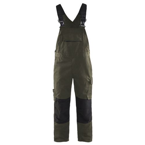 Cotte à Bretelles Stretch Vert Olive/noir Taille 48