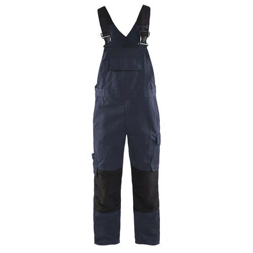 Cotte à Bretelles Stretch Marine Foncé/noir Taille 40