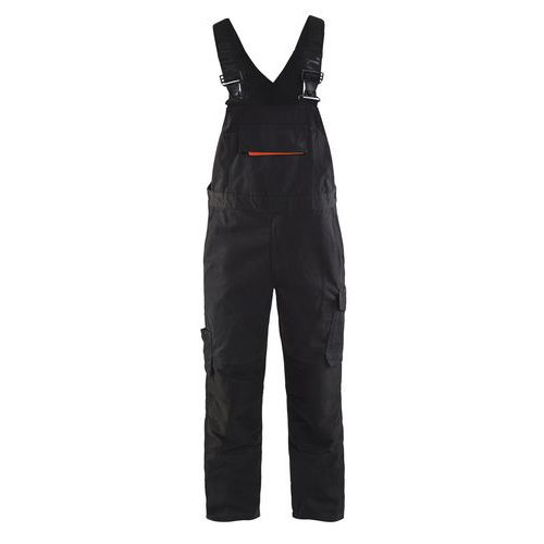 Cotte à Bretelles Stretch Noir/rouge Taille 38