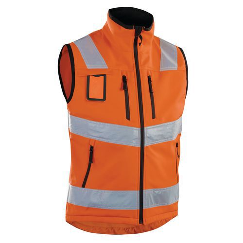 Gilet Softshell Haute Visibilité Orange Fluorescent Taille S