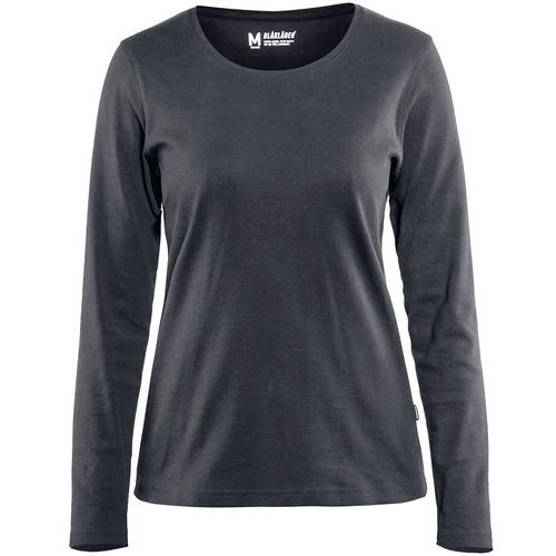 T-shirt Manches Longues Femme Gris Foncé Taille M