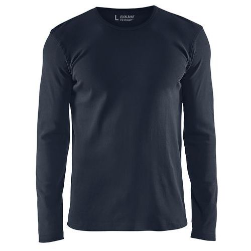 T-shirt Manches Longues Marine Foncé Taille M
