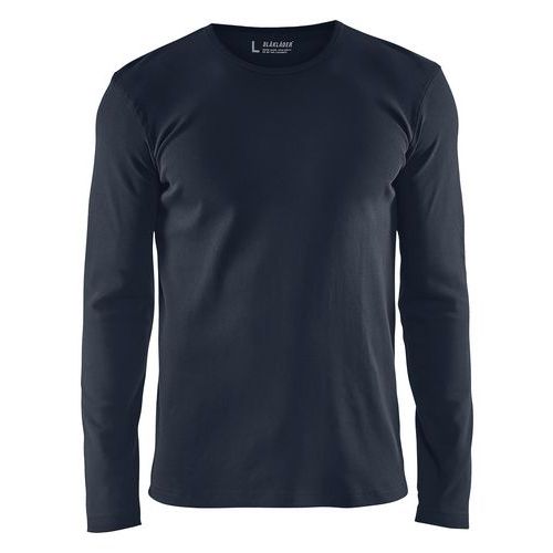 T-shirt Manches Longues Marine Foncé Taille S