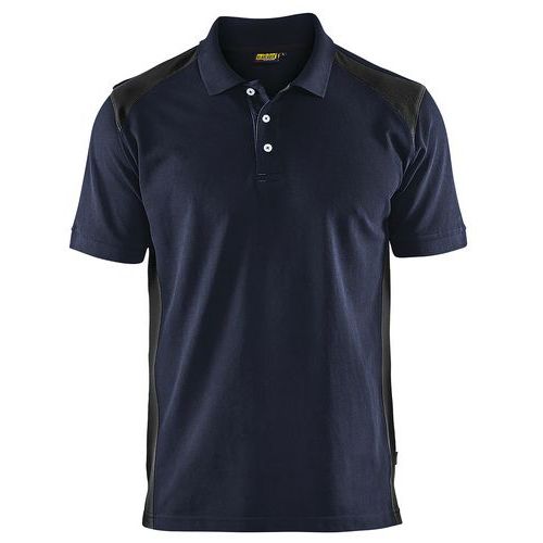 Polo Piqué Marine Foncé/noir Taille L