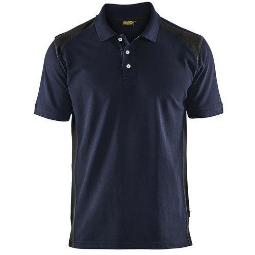 Polo Piqué Marine Foncé/noir Taille S