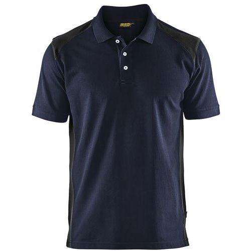 Polo Piqué Marine Foncé/noir Taille Xxxl