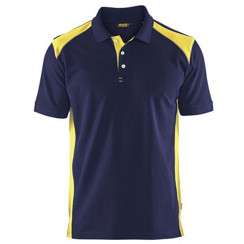 Polo Piqué Marine/jaune Fluorescent Taille Xs
