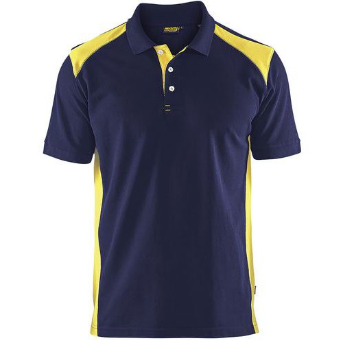 Polo Piqué Marine/jaune Fluorescent Taille Xxl