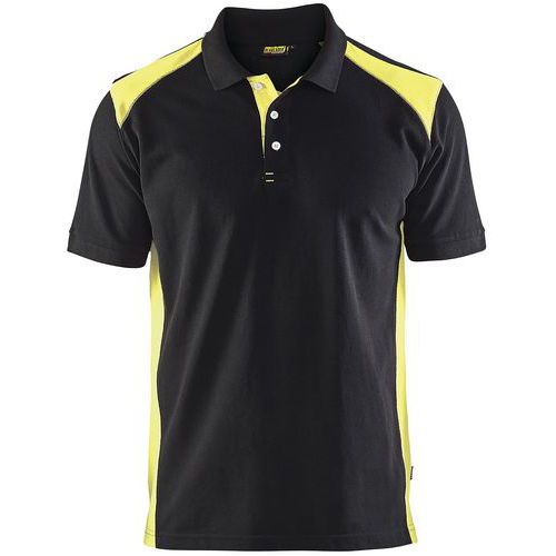 Polo Piqué Noir/jaune Fluorescent Taille 4xl