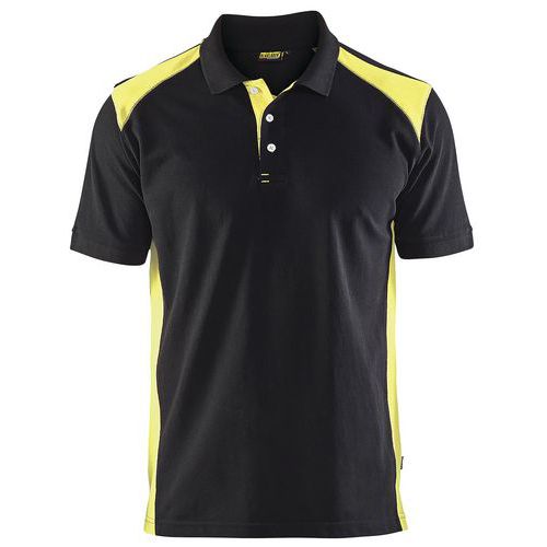 Polo Piqué Noir/jaune Fluorescent Taille Xxxl