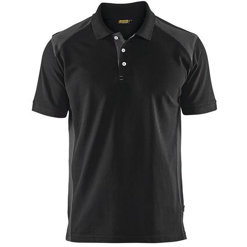 Polo Piqué Noir/gris Foncé Taille 4xl