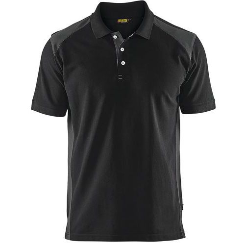 Polo Piqué Noir/gris Foncé Taille M