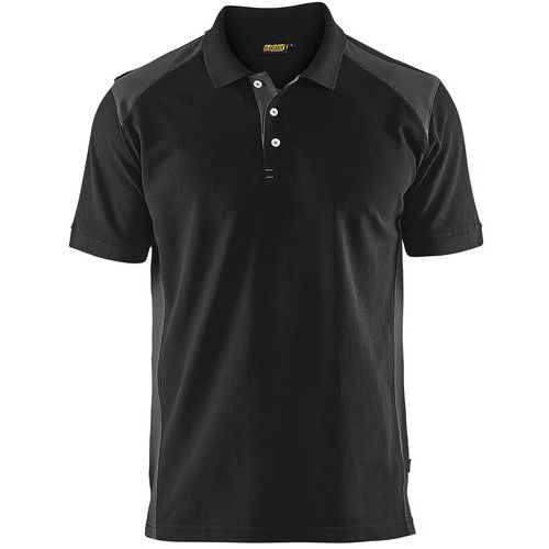 Polo Piqué Noir/gris Foncé Taille S