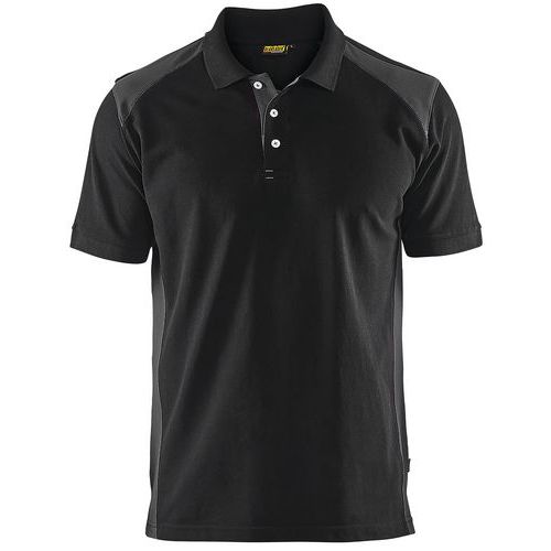 Polo Piqué Noir/gris Foncé Taille Xl