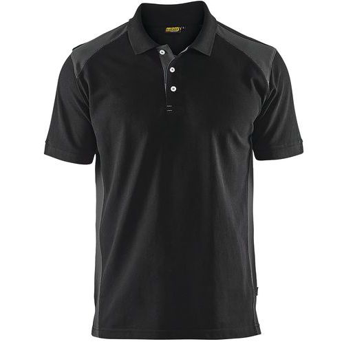 Polo Piqué Noir/gris Foncé Taille Xxl