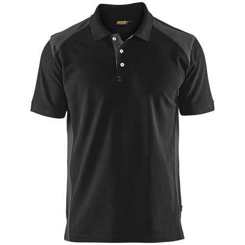 Polo Piqué Noir/gris Foncé Taille Xxxl