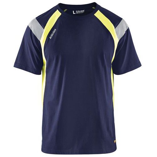 T-shirt Marine/jaune Fluorescent Taille L - 333210308833l