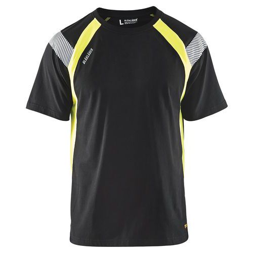 T-shirt Noir/jaune Fluorescent Taille Xxl - 333210309933xxl
