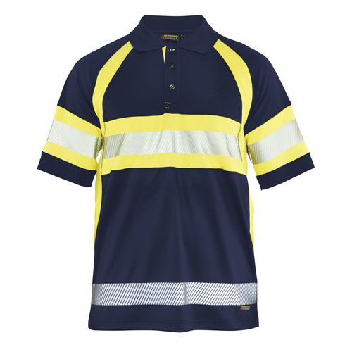 Polo Haute Visibilité Marine/jaune Fluorescent Taille L