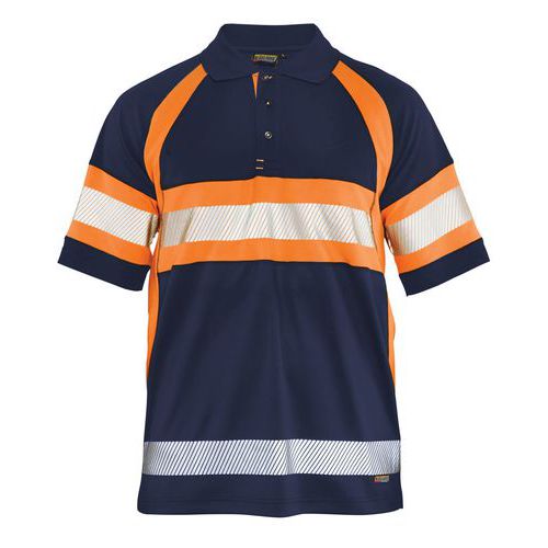 Polo Haute Visibilité Marine/orange Fluorescent Taille Xl