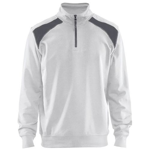 Sweat Col Camionneur Bicolore Blanc/gris Taille 4xl