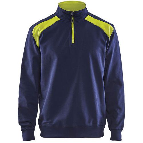 Sweat Col Camionneur Bicolore Taille M
