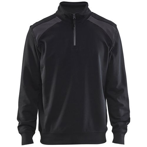 Sweat Col Camionneur Bicolore Noir/gris Foncé Taille 4xl