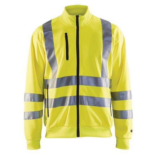 Sweat Zippé Haute Visibilité Jaune Fluorescent Taille Xs