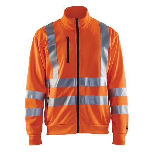 Sweat Zippé Haute Visibilité Orange Fluorescent Taille Xxxl