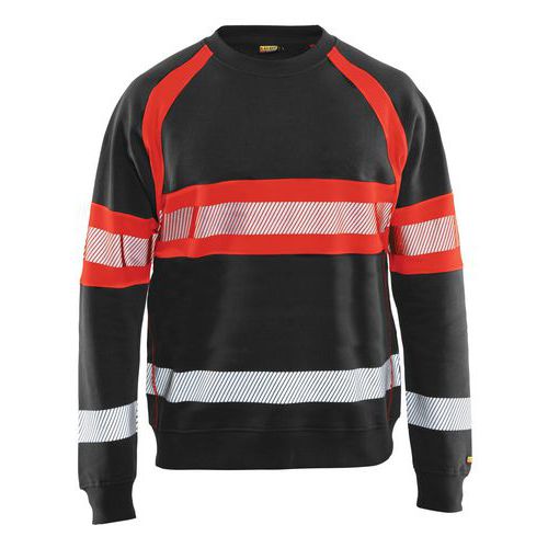 Sweat Haute Visibilité Noir/rouge Fluorescent Taille M
