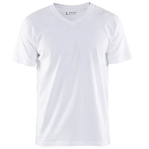 T-shirt Col V Blanc Taille L