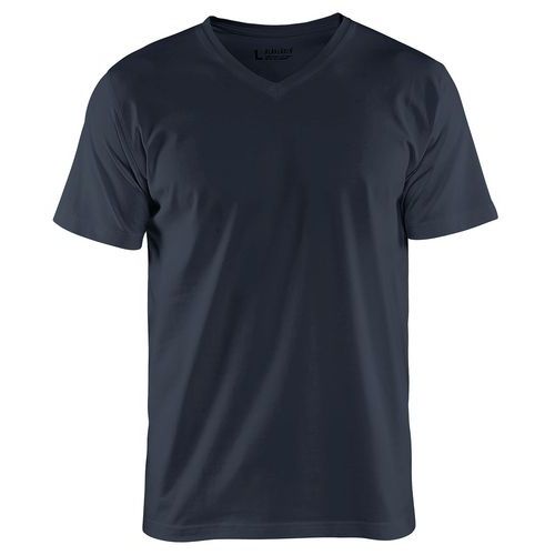 T-shirt Col V Marine Foncé Taille Xs