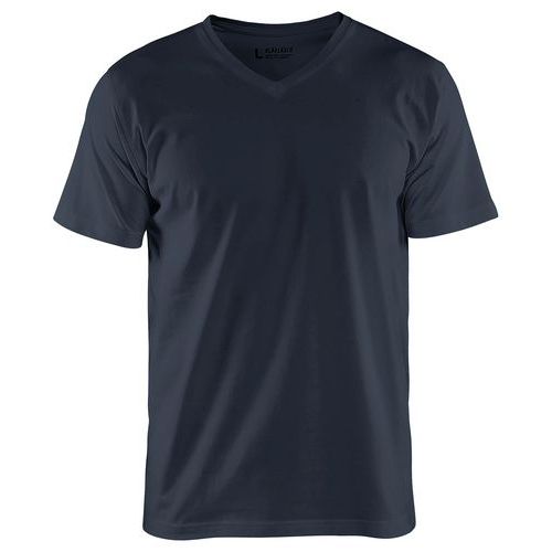 T-shirt Col V Marine Foncé Taille Xxl