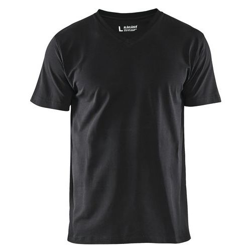 T-shirt Col V Noir Taille 4xl