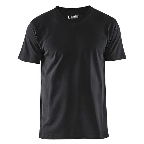 T-shirt Col V Noir Taille L