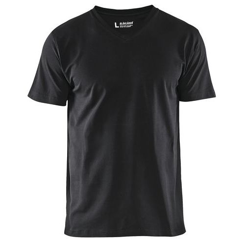 T-shirt Col V Noir Taille Xs