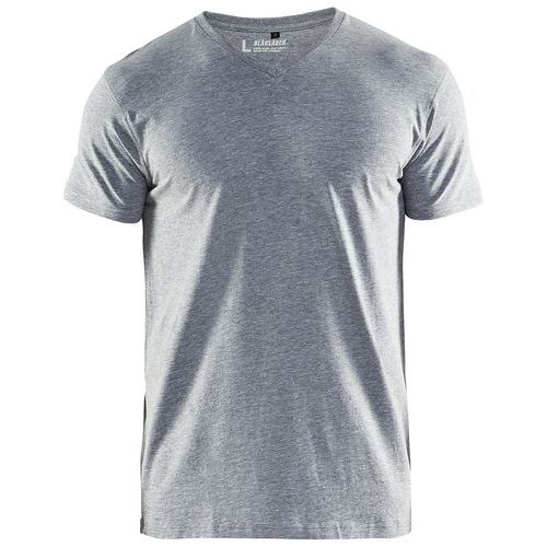 T-shirt Col V Gris Taille 4xl
